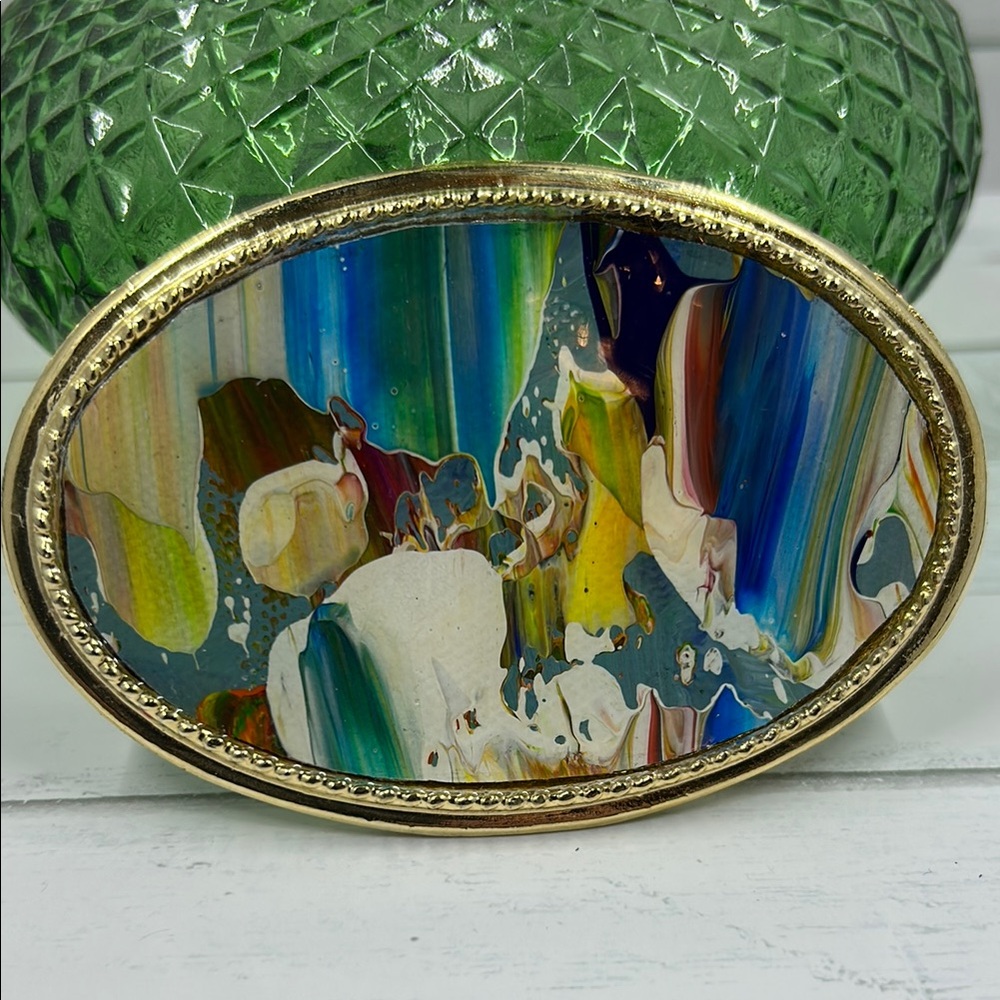 Abstract Multicolor Oval belt buckle